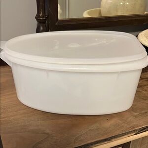 Tupperware White Oval Food Storage Container